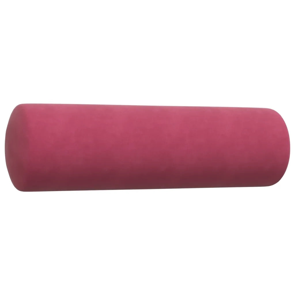 Set di Divani 4 pz con Cuscini e Rinforzi Rosso Vino in Velluto