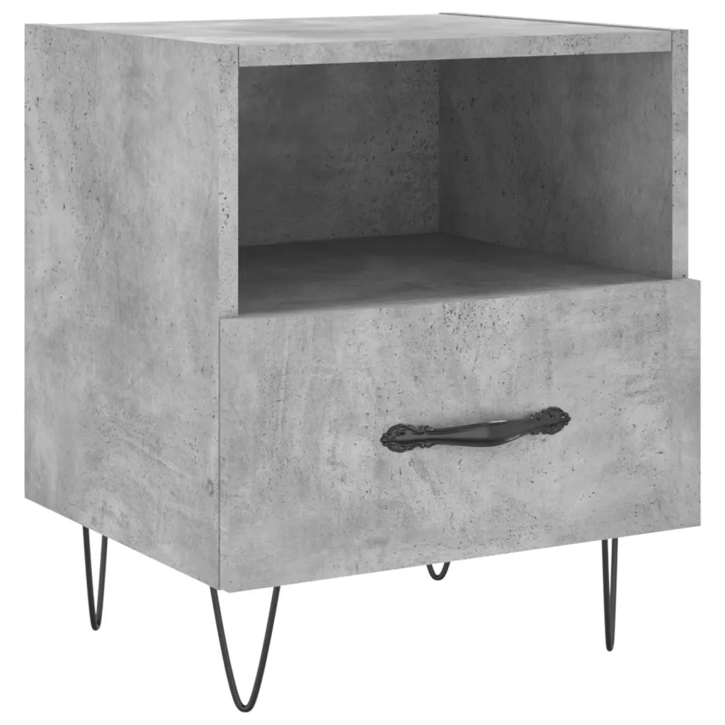Comodini 2 pz-Set di 2 Tavolino da notte Grigio Cemento 40x35x47,5 cm in Legno Multistrato 324061
