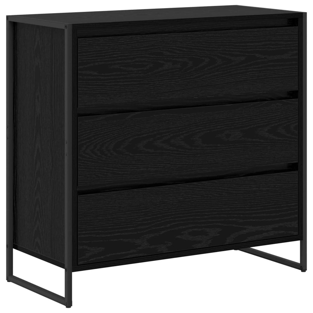 Credenza-Buffet-Armadio da cucina Rovere Nero 79 x 36 x 75.5 cm Legno multistrato