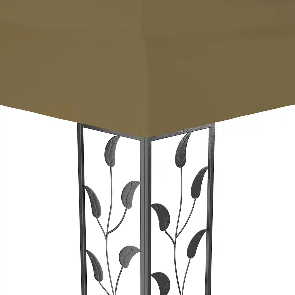 Gazebo | Pergolato con Tetto Doppio e Luci LED 3x4 m Grigio Talpa