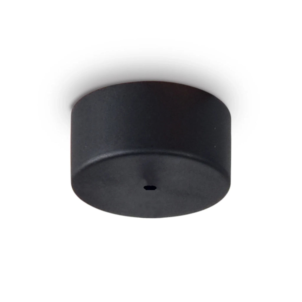 Rosone Per Lampada Collezione MAPA Nero Alluminio/Vetro 9 Cm Ideal Lux