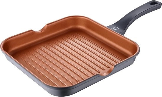 Pad per rotisserie - Adatto per induzione - 1 pezzo - Colore rame - Alluminio fuso - 28 x 28 x 4,5 cm