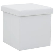 Sgabello Pieghevole con Contenitore Bianco in Similpellecod mxl 70545