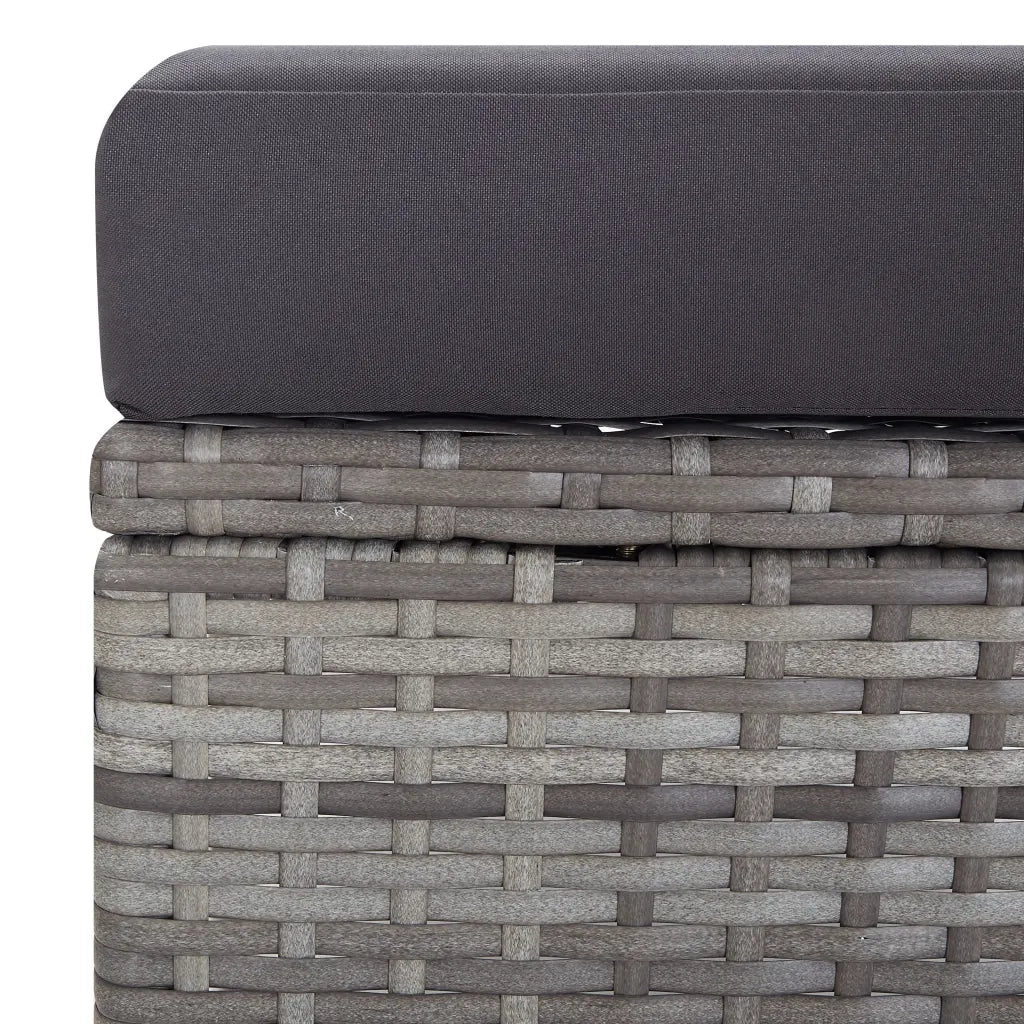 Sedia da Giardino Reclinabile con Cuscino in Polyrattan Grigio cod mxl 23070