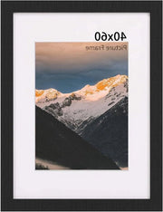 Fotolijst 40 x 60 cm Zwart Hout | DIN A4 | Plexiglas Onbreekbaar | Lijst Moderne | Fotolijst per Kunstwerken | Esposizione | Ideale per Disegni dei Bambini - Grande Formato