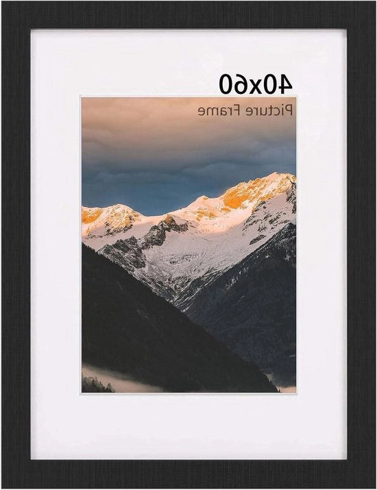 Fotolijst 40 x 60 cm Zwart Hout | DIN A4 | Plexiglas Onbreekbaar | Lijst Moderne | Fotolijst per Kunstwerken | Esposizione | Ideale per Disegni dei Bambini - Grande Formato