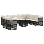 Set Divano da Giardino 11 pcs Nero polyrattan 3434272