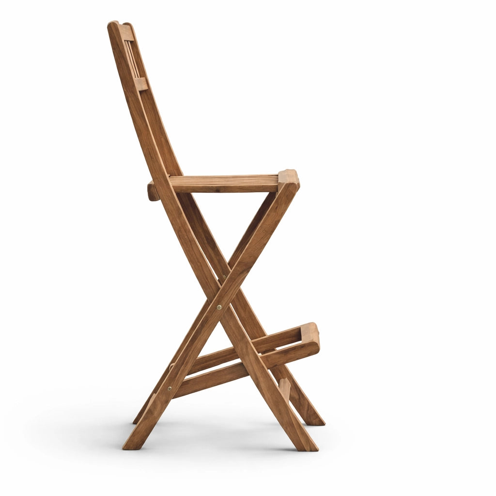 Set di 2 Sgabelli pieghevoli da esterno in Legno Teak