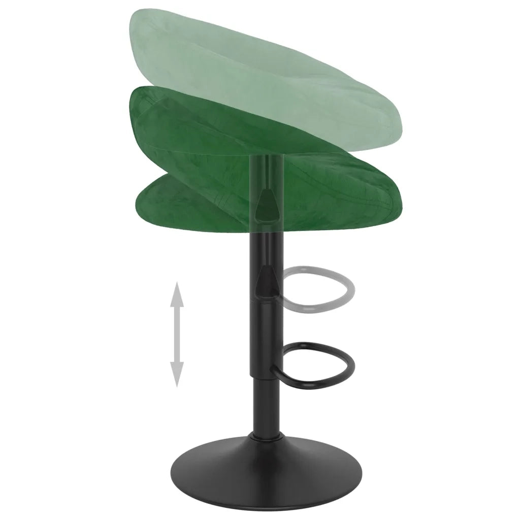 vidaXL Sgabelli da Bar 2 pz Verde Scuro in Velluto