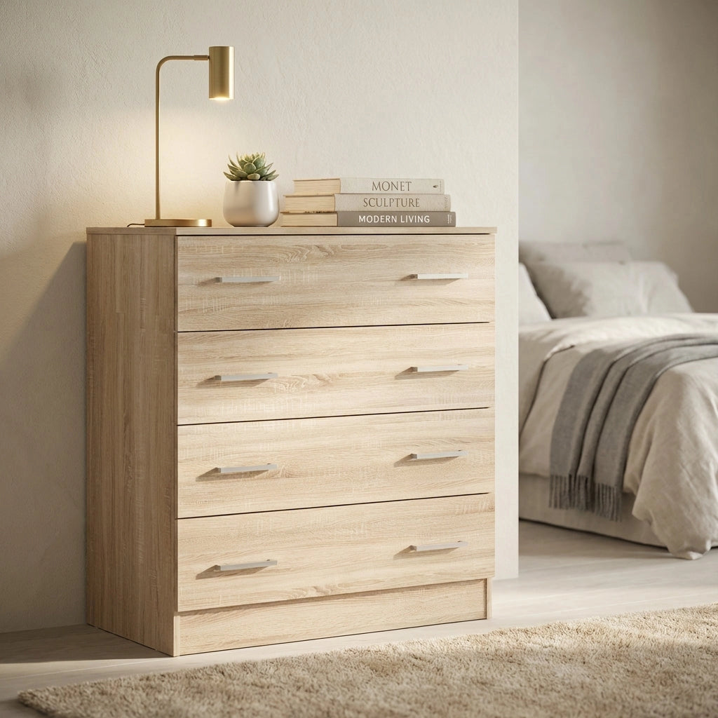 Cassettiera con 5 cassetti in Legno Composito cm 80x45x111 - VANCE