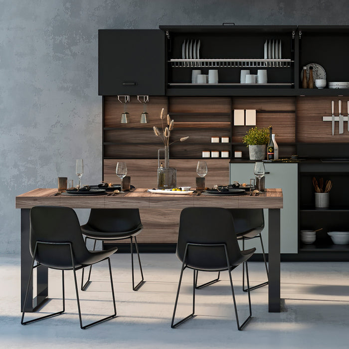 Set Gambe da Tavolo Square Rettangolari H720 Verniciato Nero Acciaio Emuca