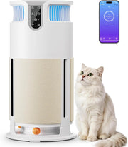 Purificatore d'Aria Intelligente per Pet, Depuratore Aria con Controllo APP Remoto, Trattiene il 99,98% di Muffe, Polvere, Polline e Peli. Completo di Tiragraffi e Giochi, Ideale per Chi Ha Animali