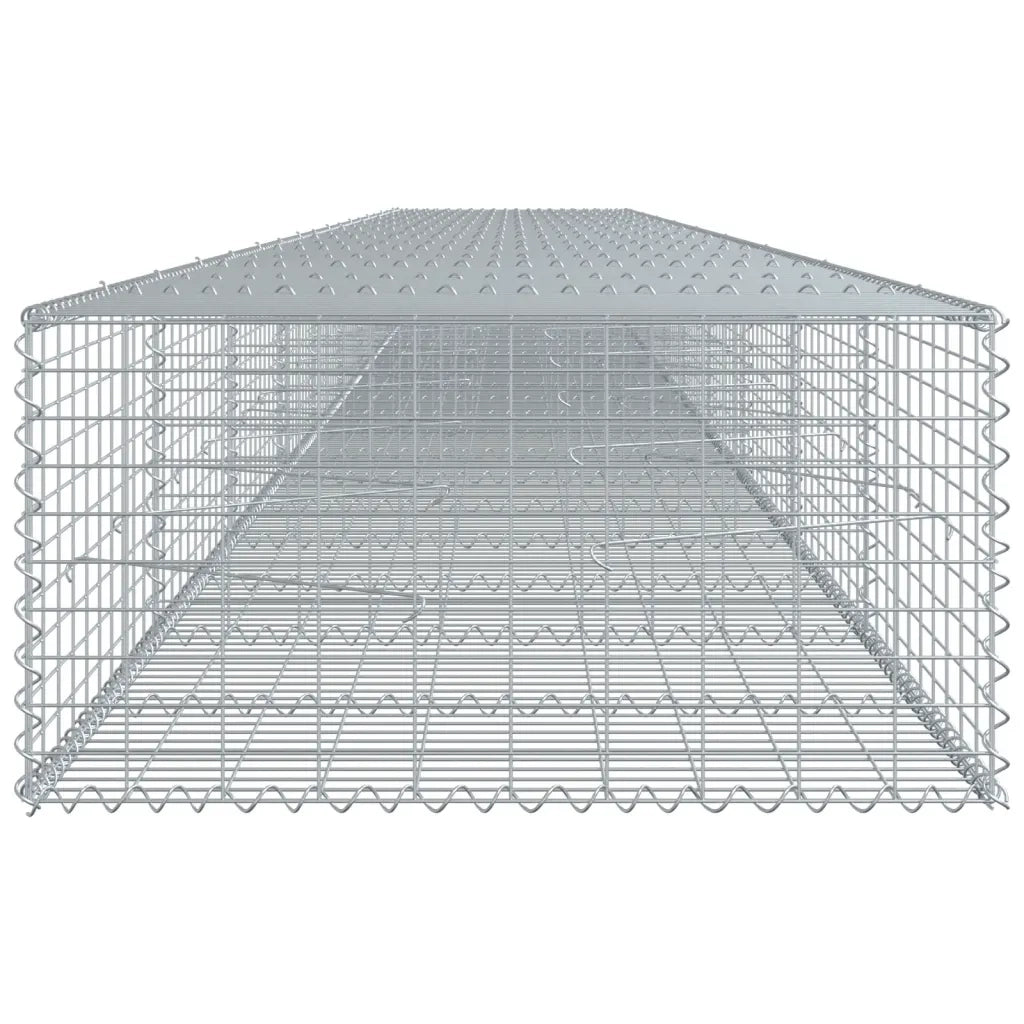 Cesto Gabbione con Copertura 900x100x50 cm in Ferro Zincato 3295186