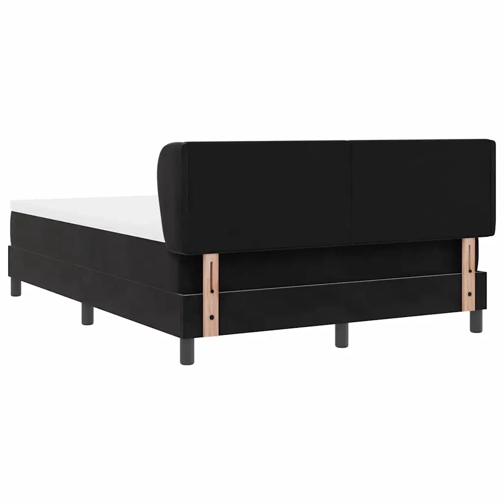 Letto a molle con testiera Nero 140 x 190 cm Velluto 3340384
