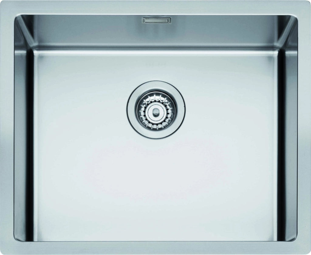 Lavello da incasso in acciaio inox a una vasca con foro per miscelatore 54x44cm Coveh