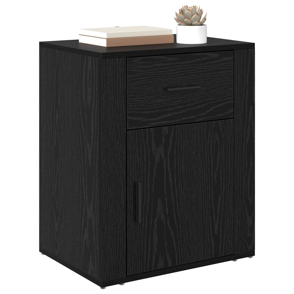 Armadio da Notte Rovere Nero 35 x 50 x 60 cm Legno multistrato