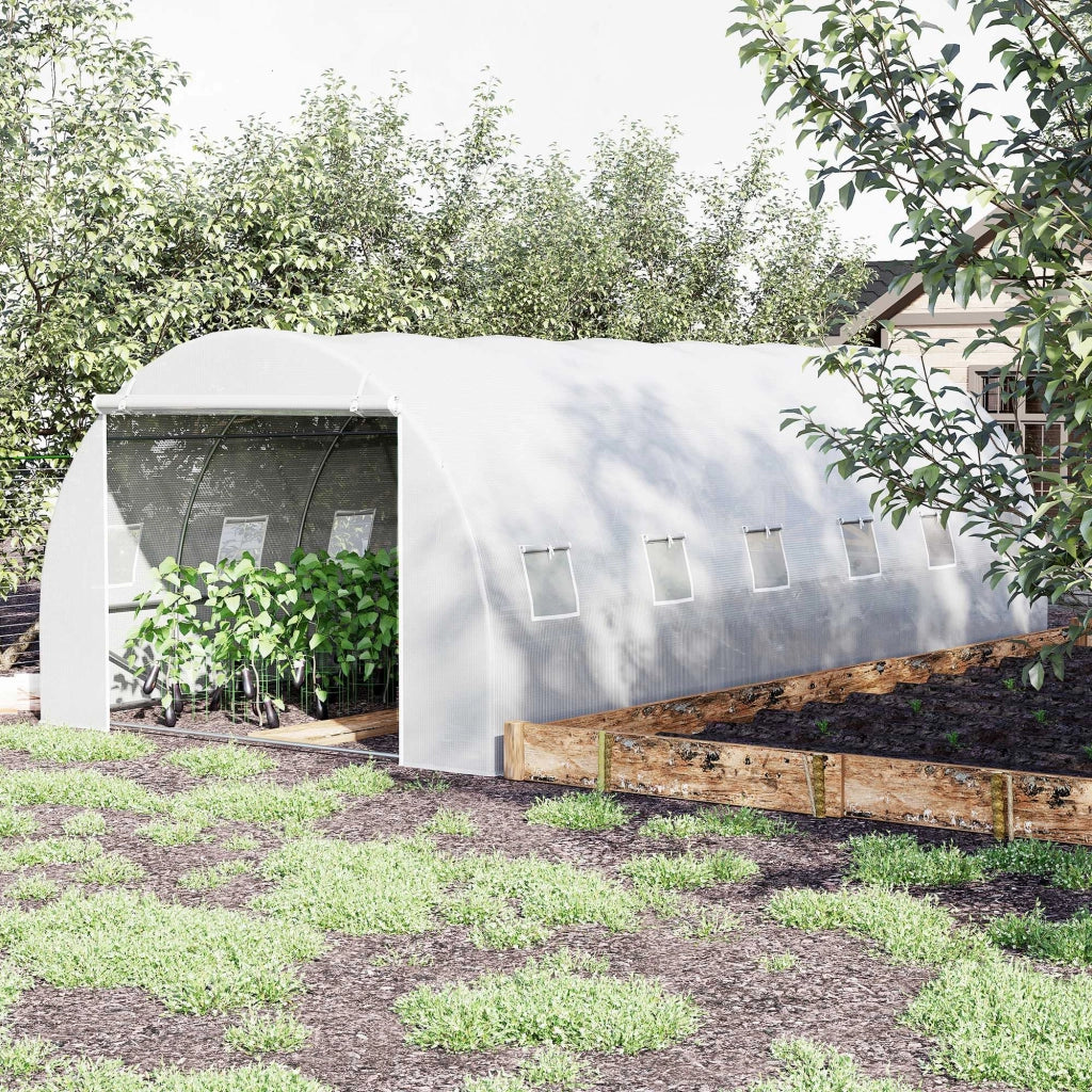 Serra Tunnel 6x3x2 m ¨C zephmum ¨C Bianco PE 140 g/m2 Metal Galvanizzato