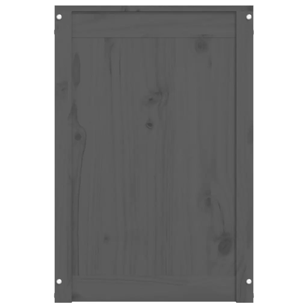 Contenitore per Bucato Grigio 88,5x44x66 cm Legno Massello Pino 823571
