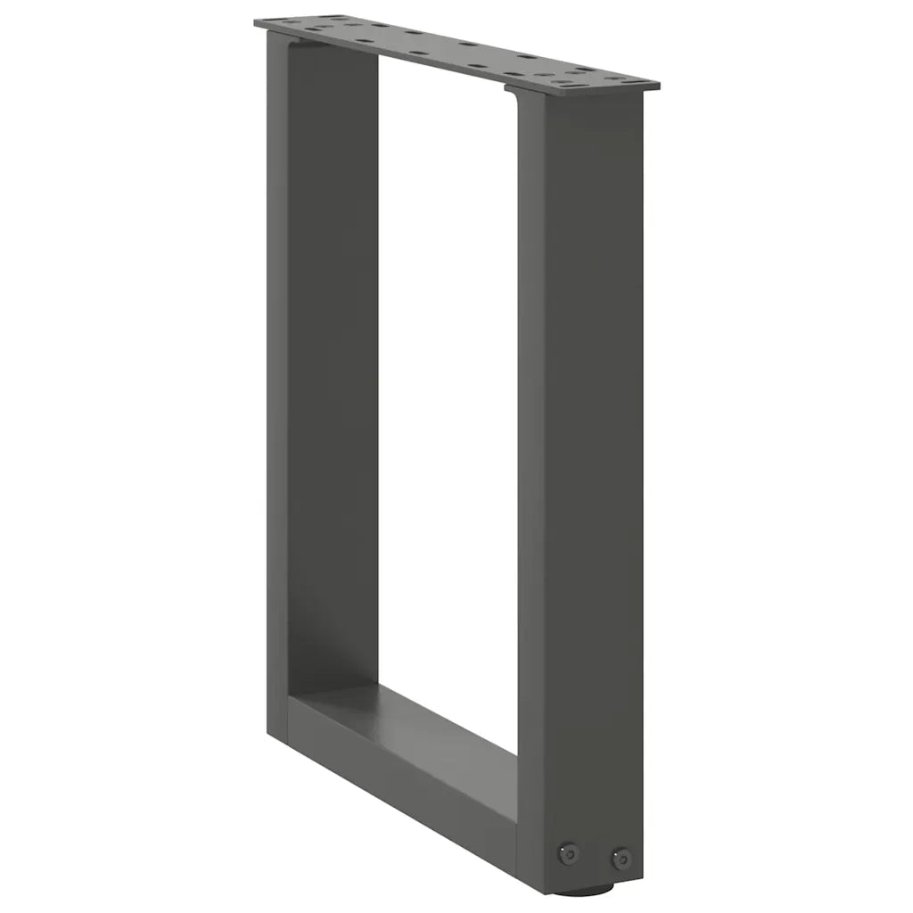 Gambe per Tavolino da CaffÃ¨ a Forma di U 2 pz Antracite 28x(42-43) cm Acciaio