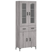 Credenza | Madia | Buffet da pranzo | Armadio da pranzo Grigio Sonoma 69,5x34x180 cm in Legno Multistrato