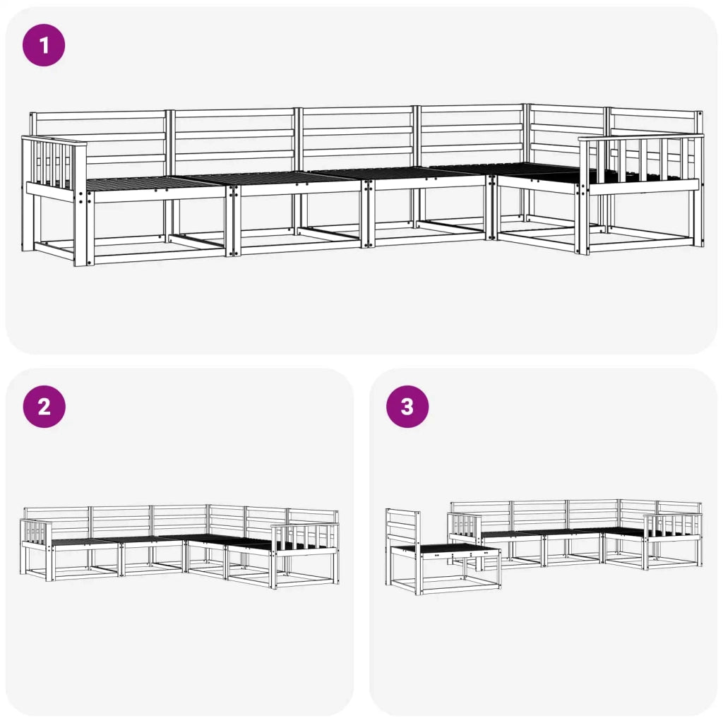 Set di divani da esterno 5 pcs Bianco 327 x 168,5 x 73 cm 3386438