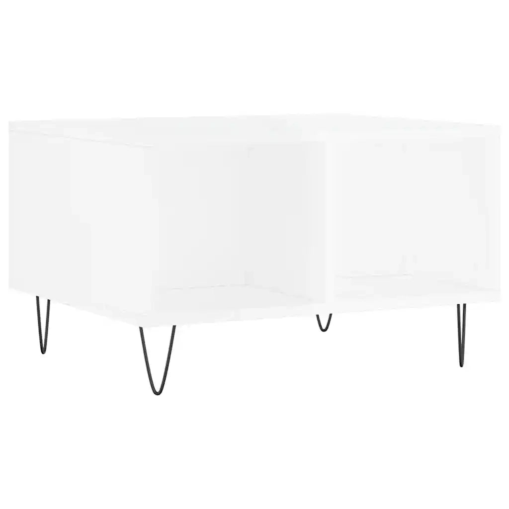 Tavolino salotto | Tavolino da caff¨¨ | Tavolino da Soggiorno Bianco Lucido 60x50x36,5 cm Legno Multistrato