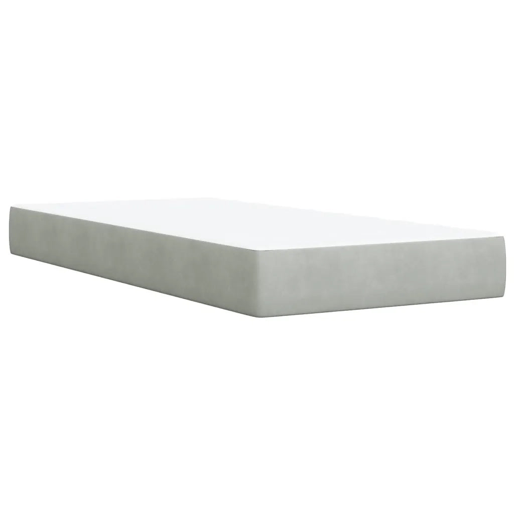 Giroletto a Molle con Materasso Grigio Chiaro 90x200 cm Velluto 3285257