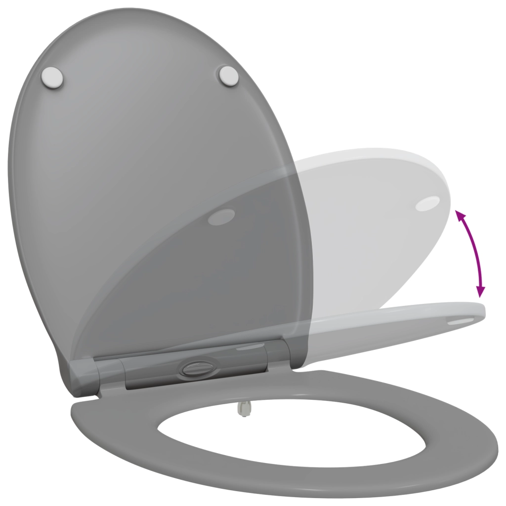 Toilette con Chiusura Morbida in Duroplast Grigia