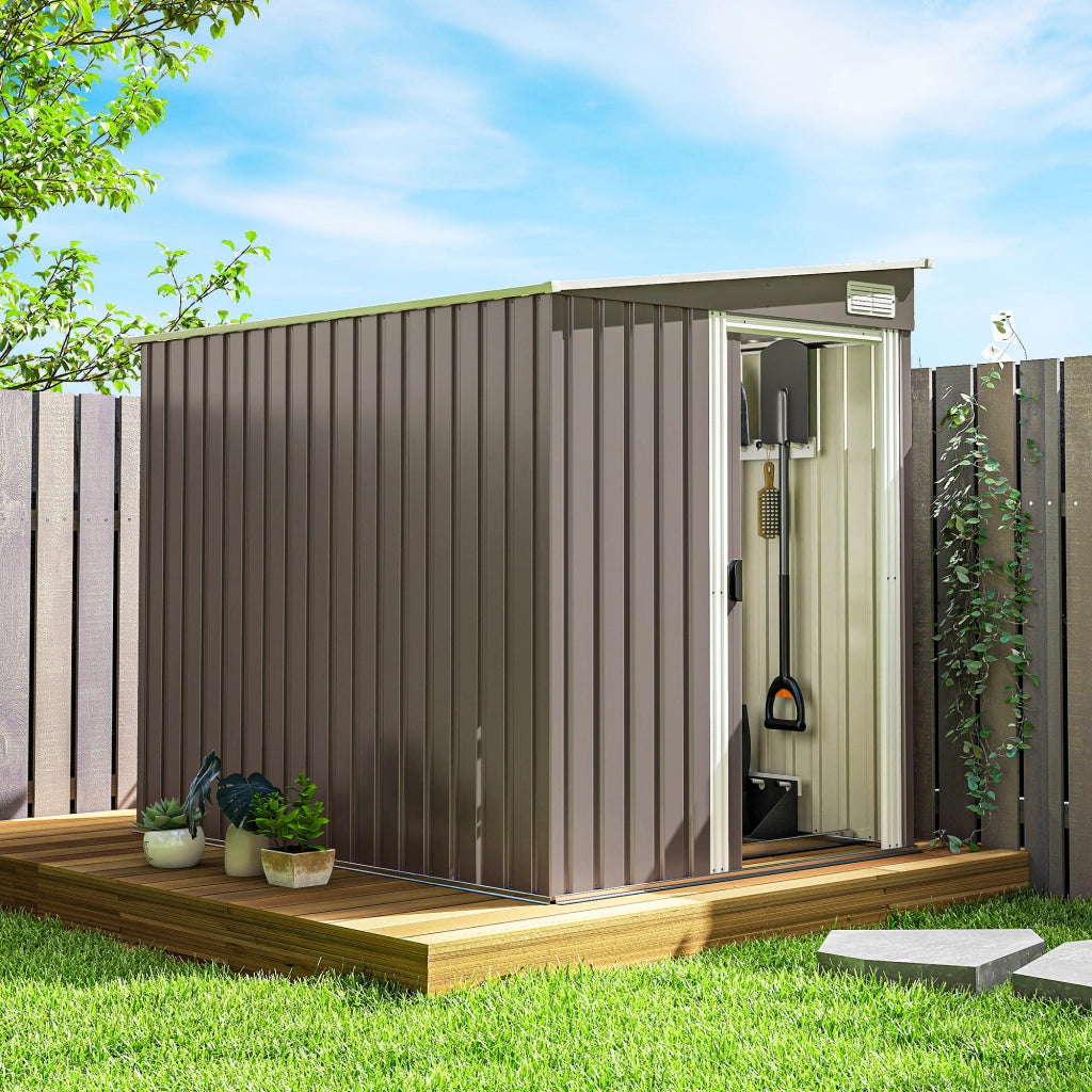 Capanno Attrezzi Giardino in Metallo ¨C Minimal ¨C Grigio Chiaro 150x200x190 cm