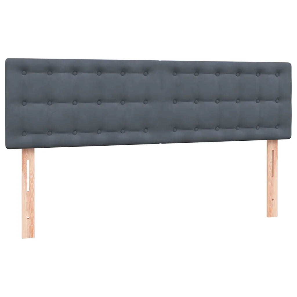 Letto a Molle con Materasso e LED Grigio Scuro 160x210 cm Velluto 3317272
