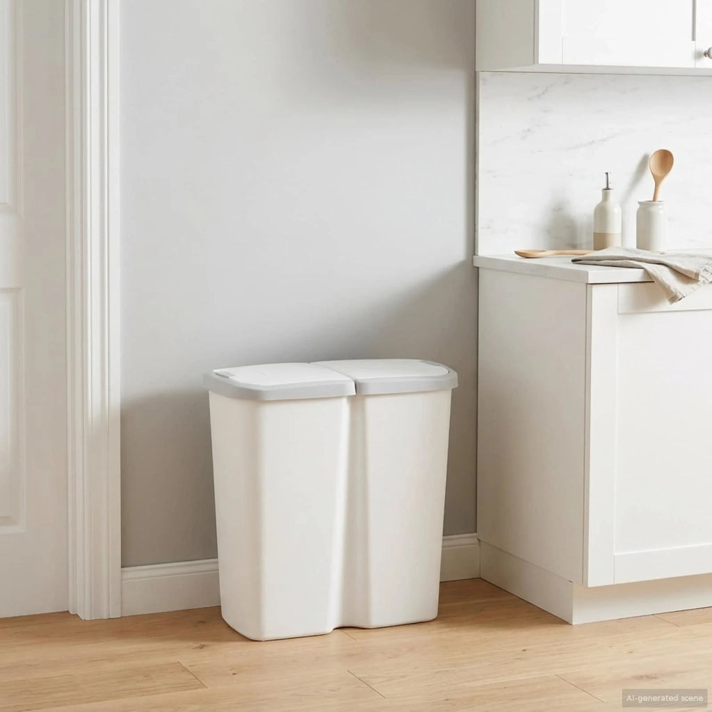 Cestino della Spazzatura Bianco 48,5 x 28 x 51 cm PP 42033395