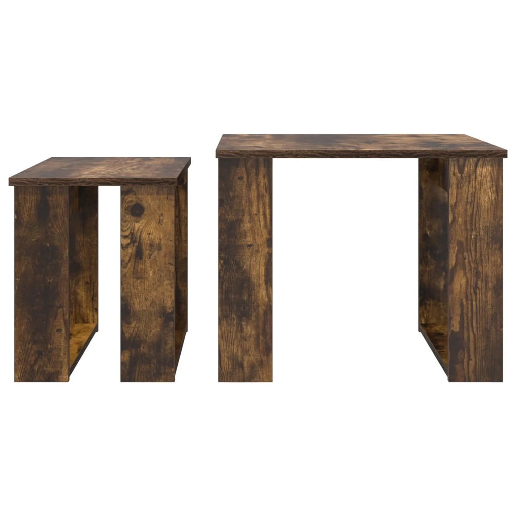 Set di Tavolini da Caffè 2 pcs Rovere fumé Legno multistrato 8000128