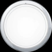 PLAFONIERA PLANET 1 CROMATA CON VETRO BIANCO SERIGRAFATO - EGLO 83155