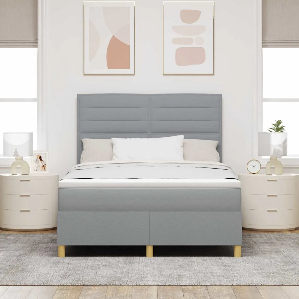 Letto a molle con materasso Grigio chiaro 160 x 200 cm Tessuto 3339553