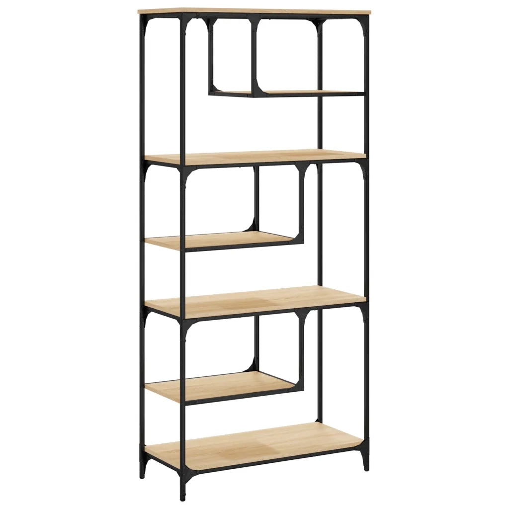 Libreria-Scaffale per Libri-Mobile di Stoccaggio Rovere Sonoma 81x36x176 cm in Legno Multistrato