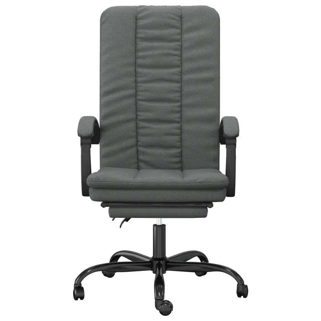 Sedia da Ufficio Reclinabile Grigio Scuro in Tessuto 349716