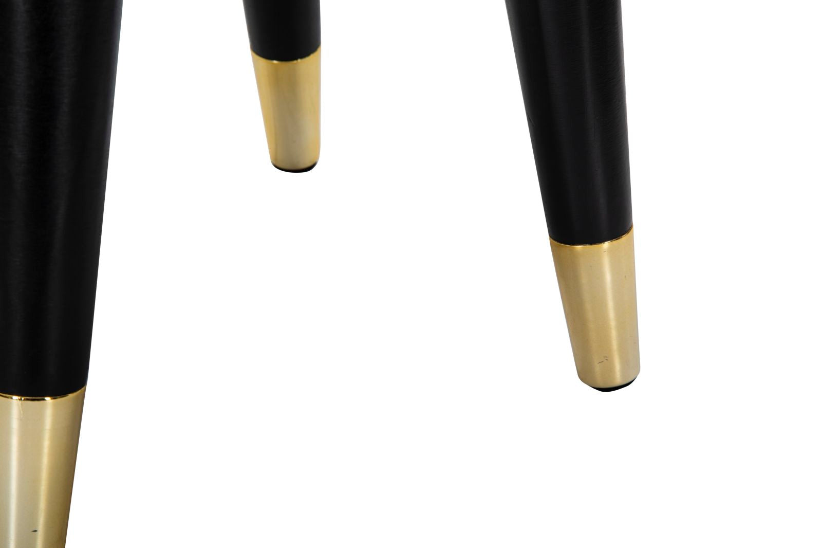 Sgabello Paris Ø35x40,5 cm in Legno Spugna Metallo e Poliestere Crema Nero e Oro