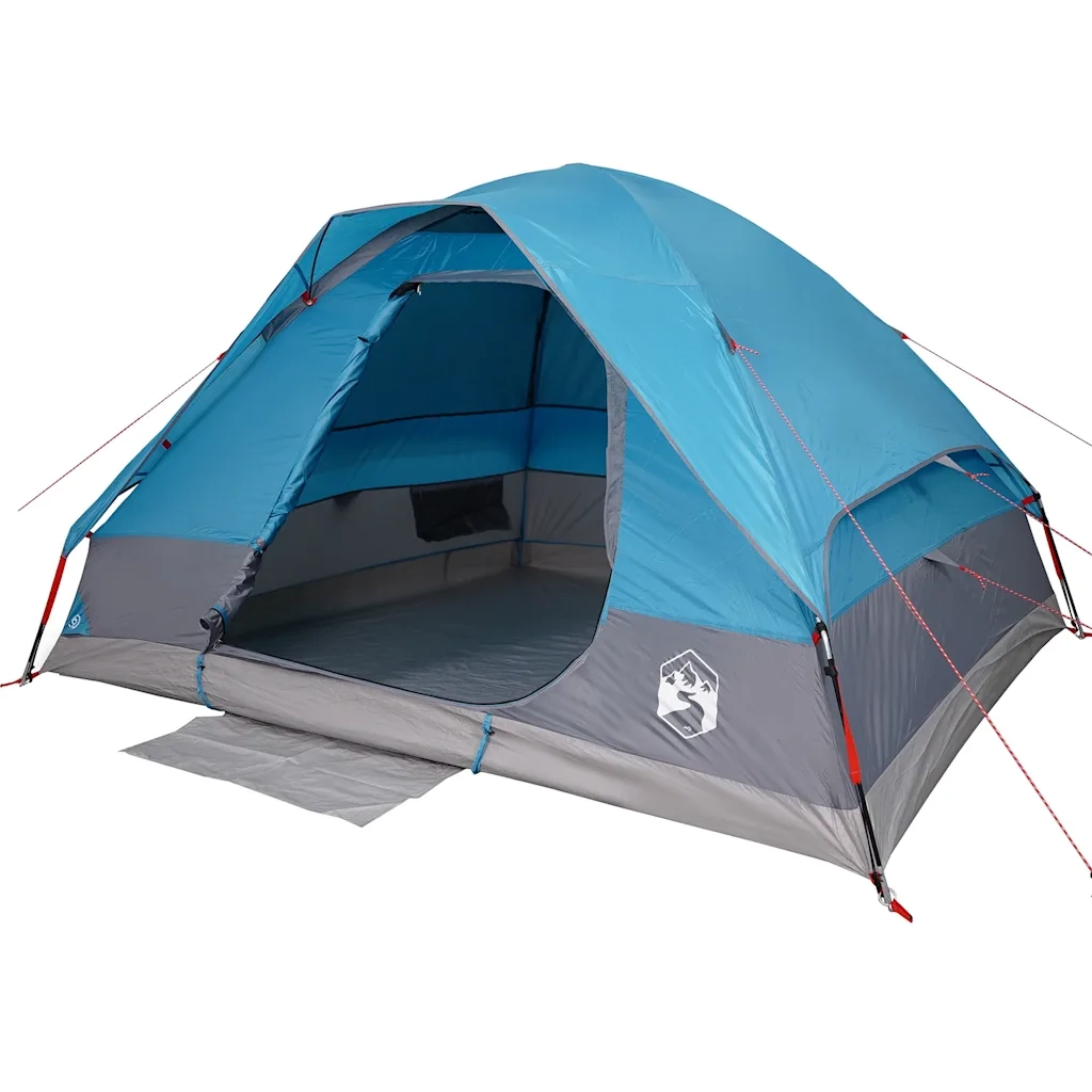 Tenda da Campeggio a Cupola per 4 Persone-Tenda per Escursionismo Blu Impermeabile 681973