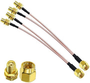 Cablo splitter SMA 6 pollici per router 4G LTE per telefono cellulare - cavo coaxiale SMA maschio a doppio SMA femmina - adattatore SMA a forma di V per cavo coaxiale estensibile - pacchetto da 2