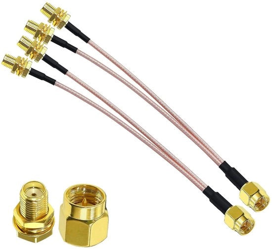Cablo splitter SMA 6 pollici per router 4G LTE per telefono cellulare - cavo coaxiale SMA maschio a doppio SMA femmina - adattatore SMA a forma di V per cavo coaxiale estensibile - pacchetto da 2
