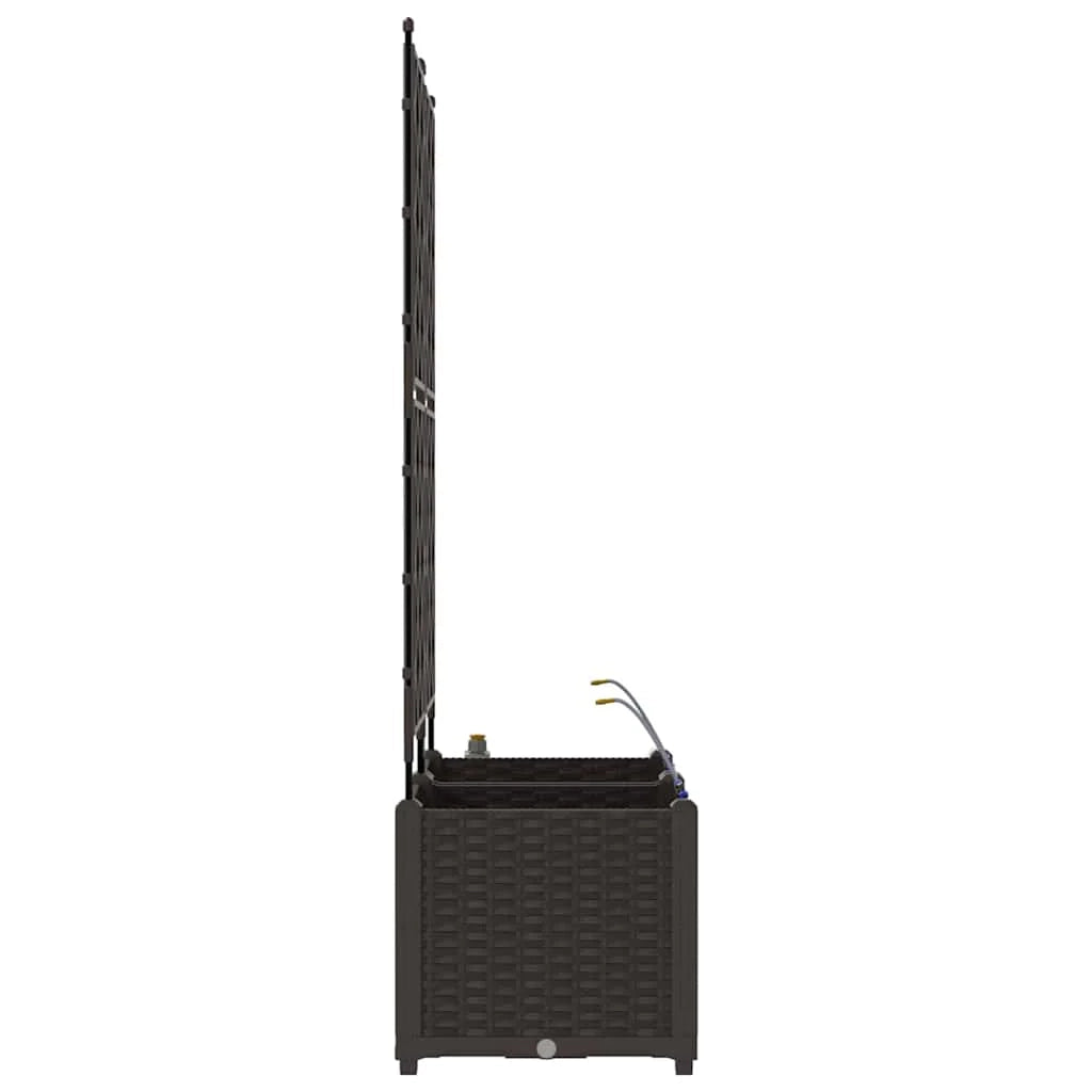 Set di 2 eleganti fioriere da giardino moderne 80 x 40 x 142 cm con sistema di irrigazione acciaio marrone 02_0058526
