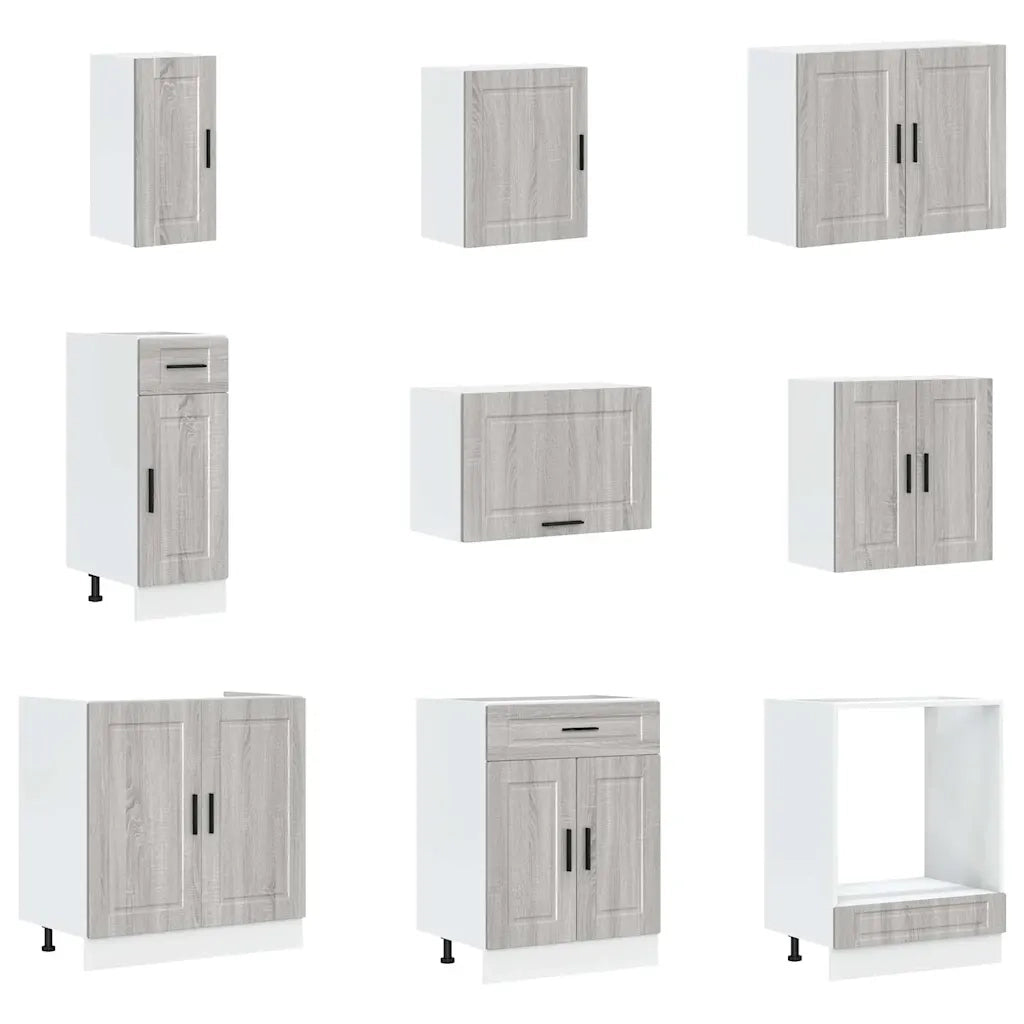 Set Mobili da Cucina 14 pz Porto Grigio Sonoma in Truciolato
