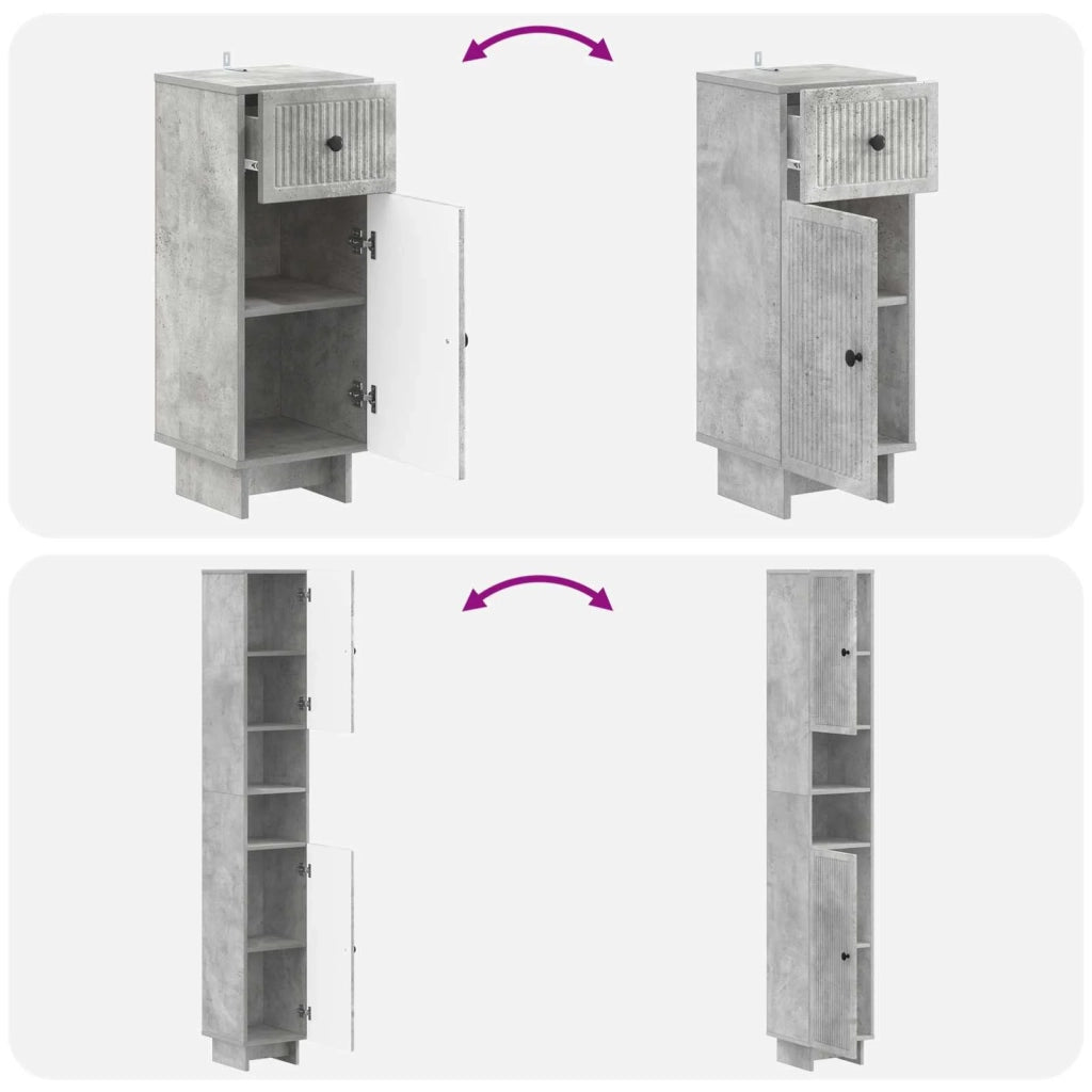 Set di armadietti da bagno in 3 pezzi EDE Legno ingegnerizzato 3417822