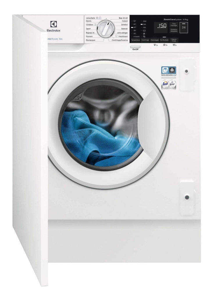 Electrolux EW7F572WBI Lavatrice Vapore PRO TimeManager Classe Energetica D Capacita' di carico 7 Kg Centrifuga 1200 giri SensiCare