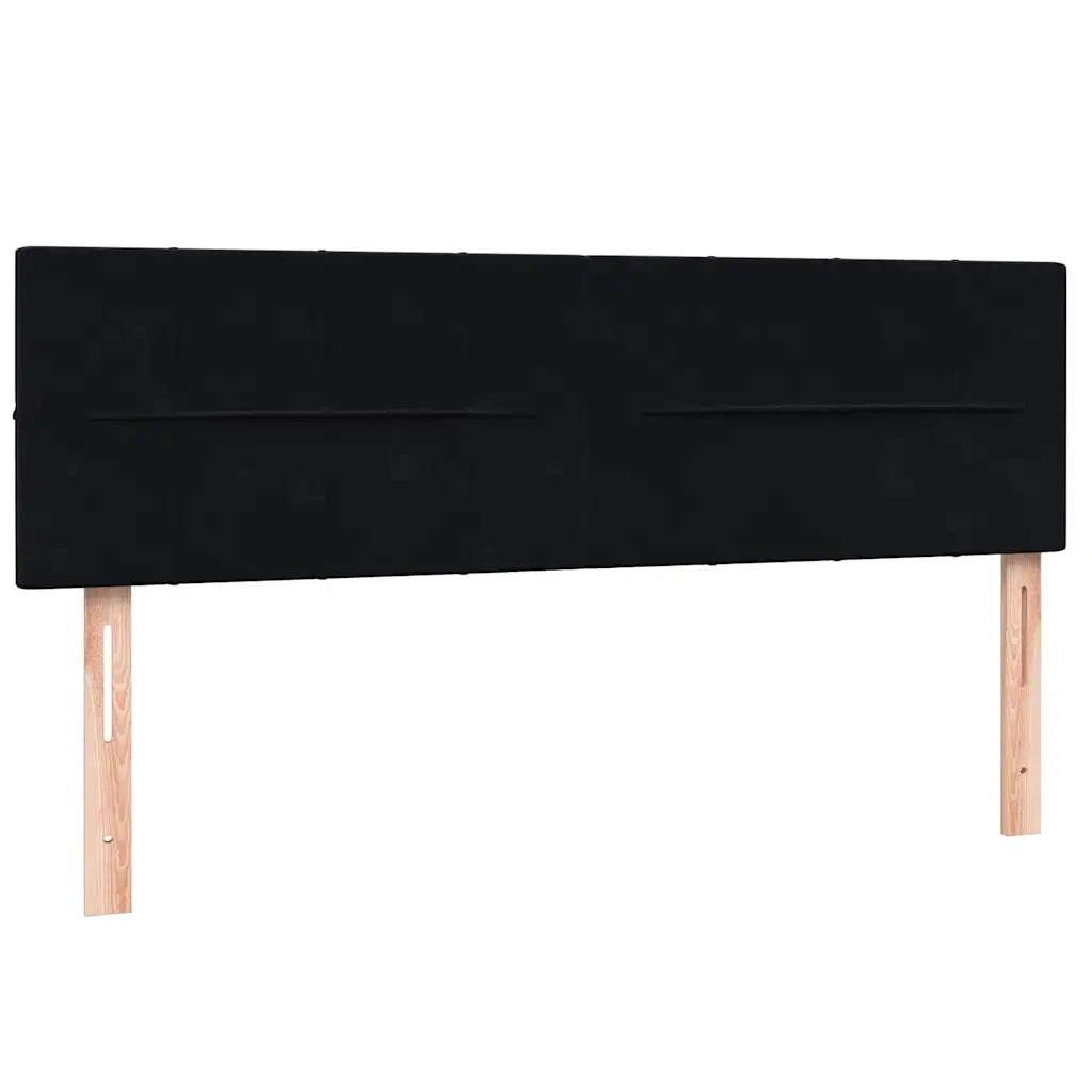 Giroletto a Molle con Materasso Nero 160x210 cm in Velluto 3318119