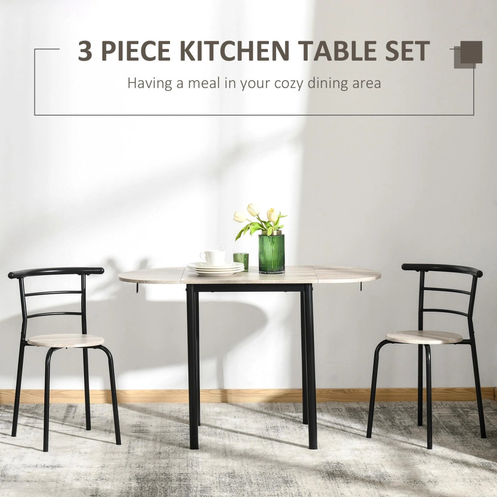Set Tavolo e 2 Sdie da Giardino in MDF e Acciaio Nero