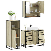 Set Mobili da Bagno 3 pz Rovere Sonoma in Legno Multistrato 3300991
