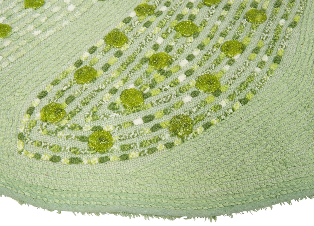 Tappeto A Foglia Casa Bagno Cotone Spugna Morbida Antiscivolo Leaf Salvia