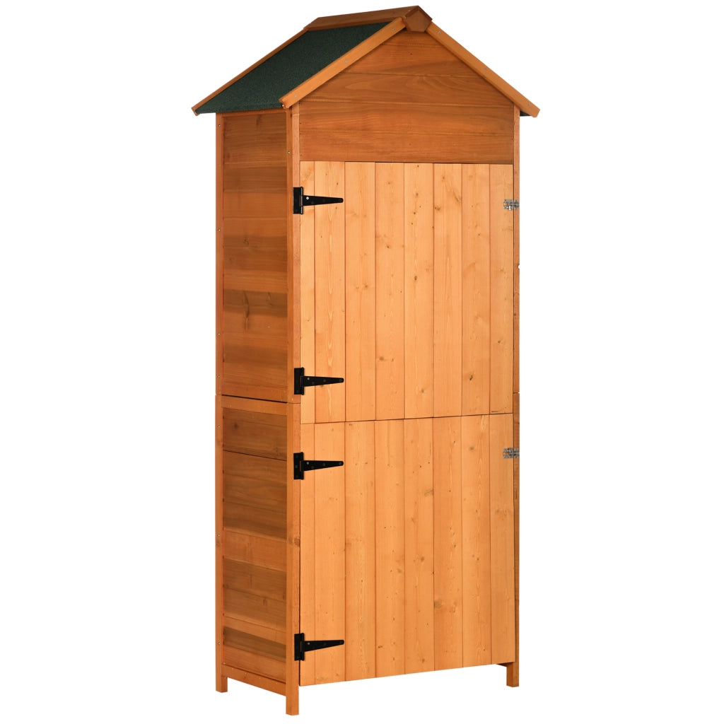 Casetta da Giardino in Legno con 2 Ante e 3 Mensole ¨C zephmum ¨C 84x52x188cm