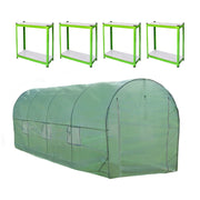 Serra da Giardino a Tunnel da Esterno in Polietilene Resistente alla Corrosione e Raggi UV Telaio in Ferro Galvanizzato per Piante Giardinaggio - 25mm - 6m x 3m & Scaffali